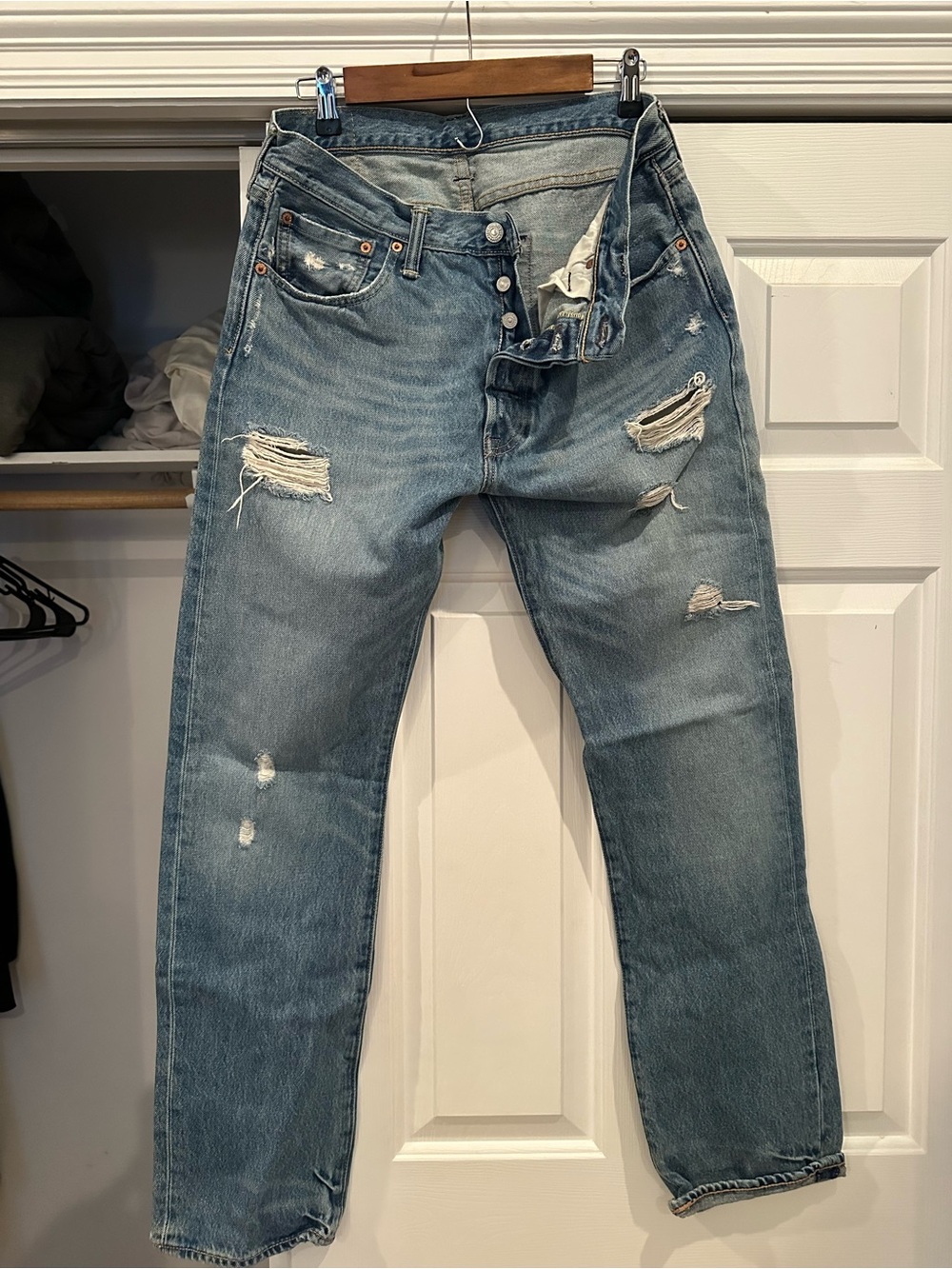Levi's Light Blue Distressed Relaxed Jeans